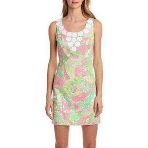Lily Pulitzer Nina Chin Chin Print vibrant cotton shift mini dress